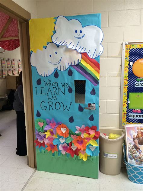 door decoration ideas for kindergarten|inside out classroom door.